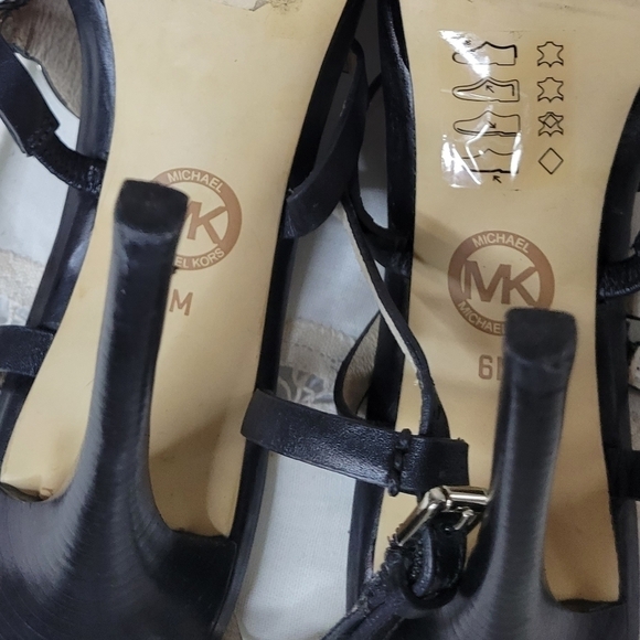 Michael Kors Black T-Strap High Heel Sandals - Picture 4 of 7